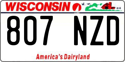 WI license plate 807NZD