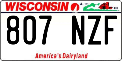 WI license plate 807NZF