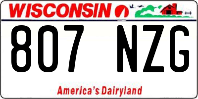 WI license plate 807NZG