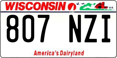 WI license plate 807NZI
