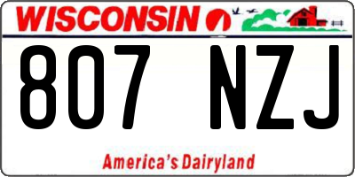 WI license plate 807NZJ