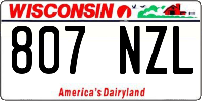 WI license plate 807NZL