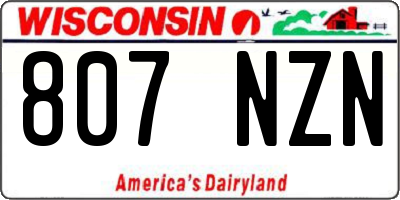 WI license plate 807NZN