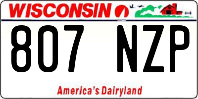 WI license plate 807NZP