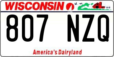 WI license plate 807NZQ