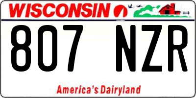 WI license plate 807NZR
