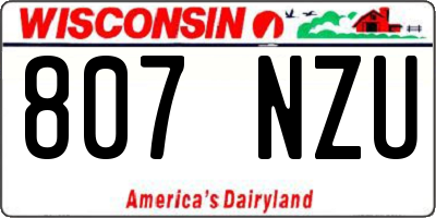 WI license plate 807NZU