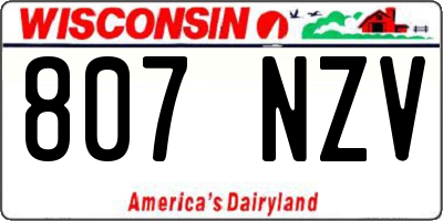 WI license plate 807NZV