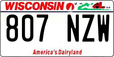 WI license plate 807NZW