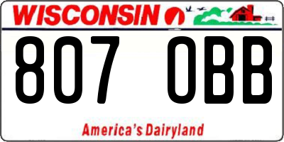 WI license plate 807OBB