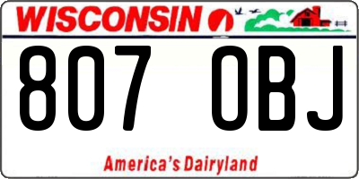 WI license plate 807OBJ
