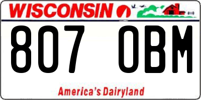 WI license plate 807OBM