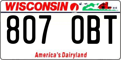 WI license plate 807OBT