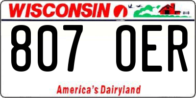 WI license plate 807OER