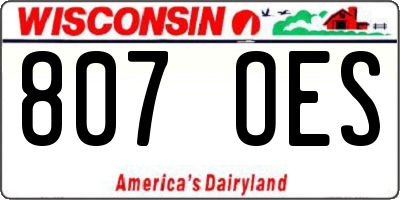 WI license plate 807OES