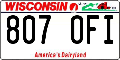 WI license plate 807OFI