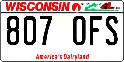 WI license plate 807OFS