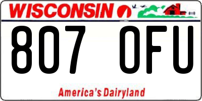 WI license plate 807OFU