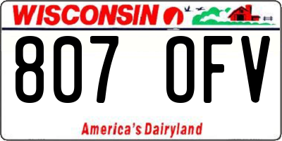 WI license plate 807OFV