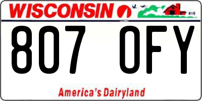 WI license plate 807OFY