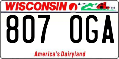 WI license plate 807OGA