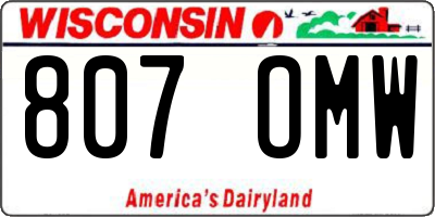 WI license plate 807OMW