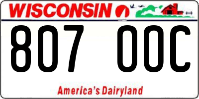 WI license plate 807OOC