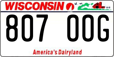 WI license plate 807OOG