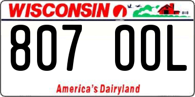 WI license plate 807OOL
