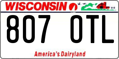 WI license plate 807OTL