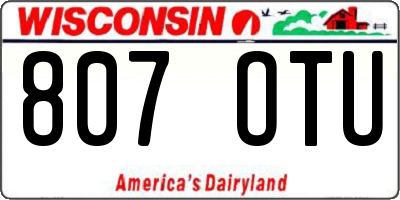 WI license plate 807OTU
