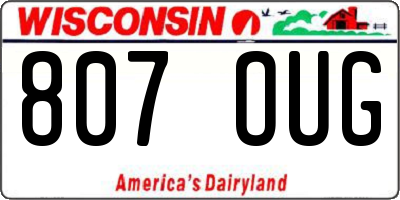 WI license plate 807OUG