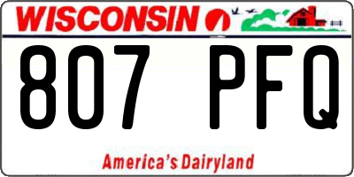 WI license plate 807PFQ