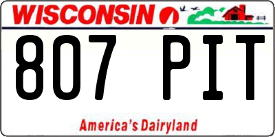 WI license plate 807PIT
