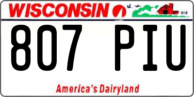 WI license plate 807PIU