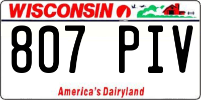 WI license plate 807PIV