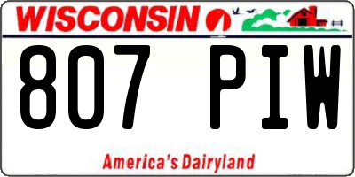 WI license plate 807PIW