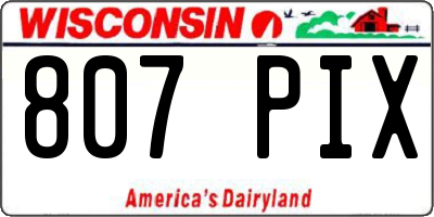 WI license plate 807PIX