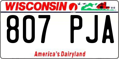 WI license plate 807PJA