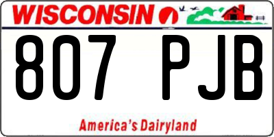 WI license plate 807PJB