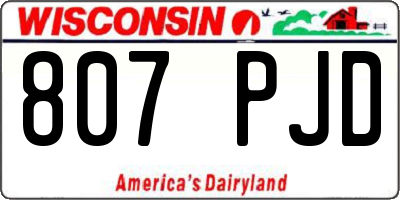 WI license plate 807PJD