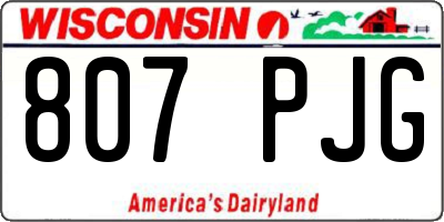 WI license plate 807PJG