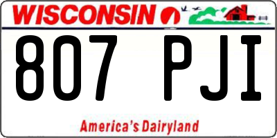 WI license plate 807PJI
