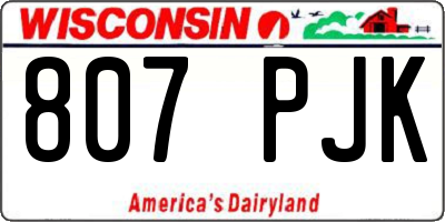 WI license plate 807PJK