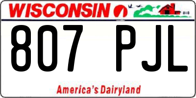 WI license plate 807PJL
