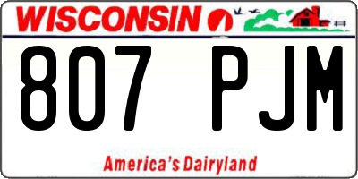 WI license plate 807PJM