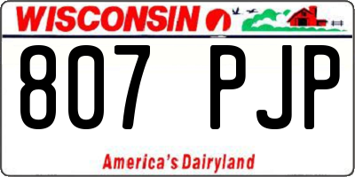 WI license plate 807PJP