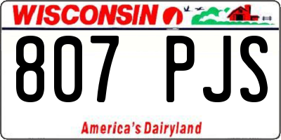 WI license plate 807PJS