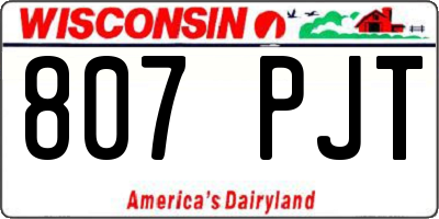 WI license plate 807PJT