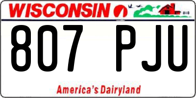 WI license plate 807PJU